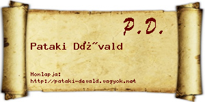 Pataki Dévald névjegykártya